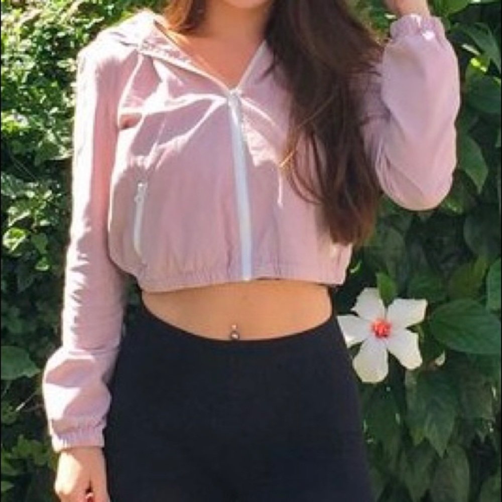 Forever 21 Pink Cropped Pink Jacket